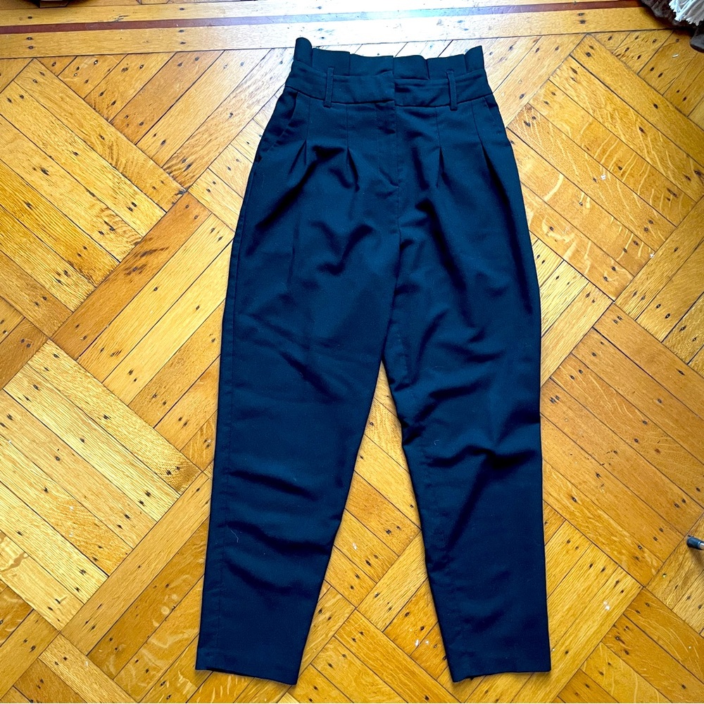 Topshop Black High Waisted Pleated Pants SZ 2